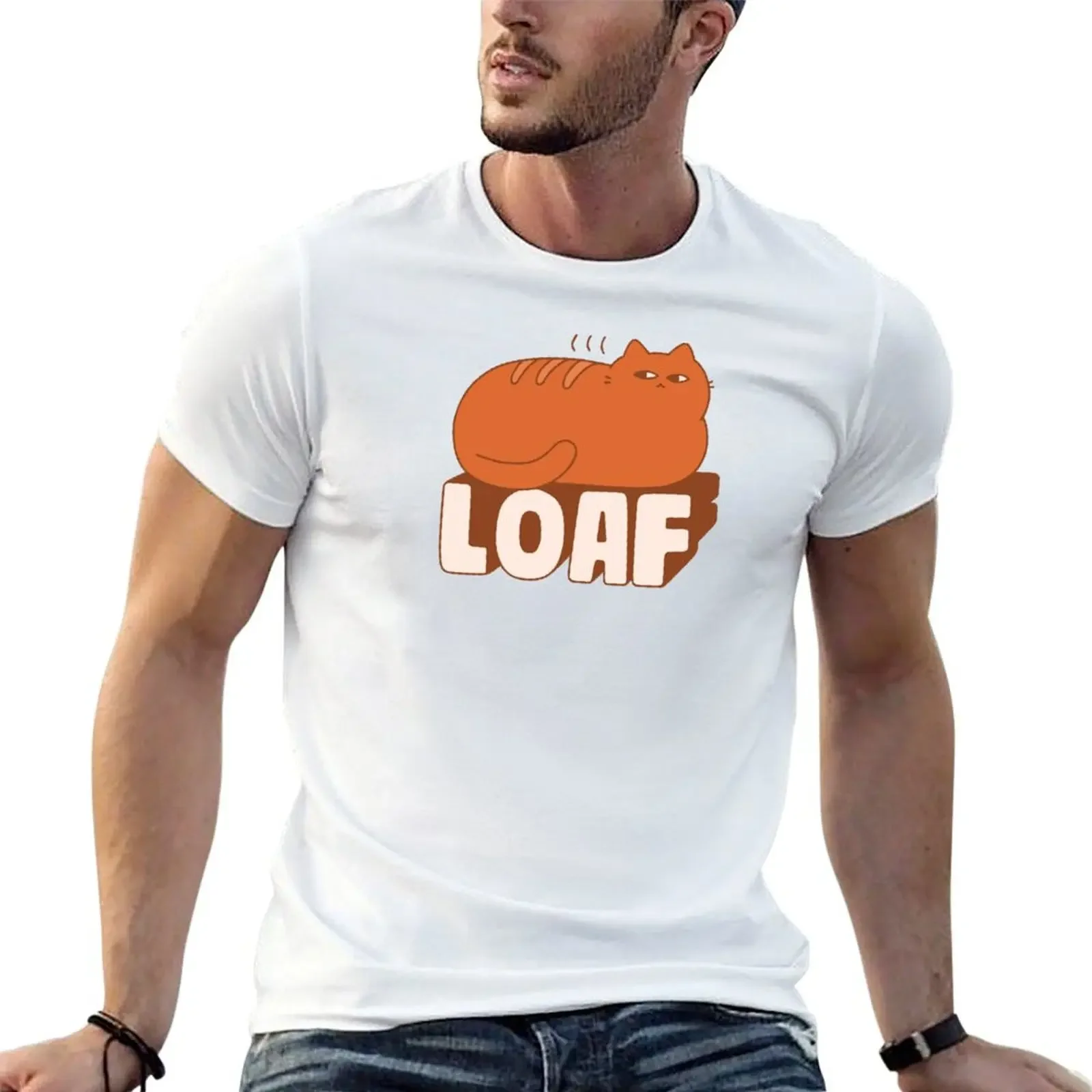 LOAF T-Shirt graphic shirts plain graphic t shirt vintage men workout shirt