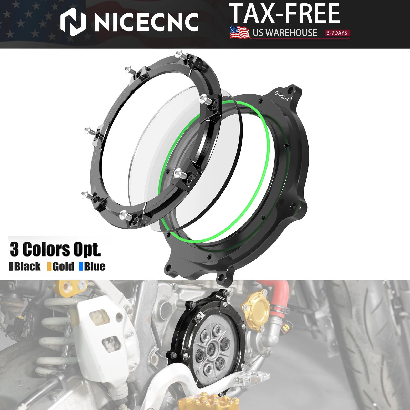 NICECNC For Suzuki DRZ400 DRZ400E DRZ400S DRZ400SM DRZ 400 E DRZ 400 S DRZ 400 SM 2000-2024 Motorcycle Clear Engine Clutch Cover