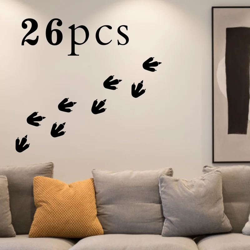

26 Pcs/set Dinosaur Footprints Creche Fun Cartoon Wall Sticker Vinyl Home Decor Kids Room Jurassic Park Theme Decals Murals