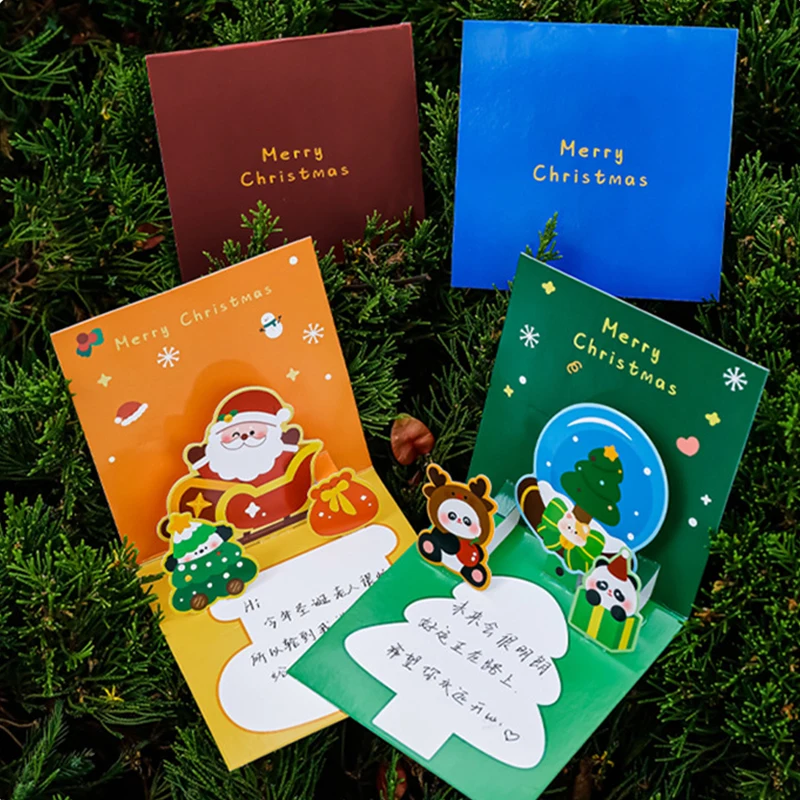 Christmas Creative 3D Greeting Cards Thanksgiving Blessing Message Cards DIY Handwritten Greeting Card Gifts Festival Supplies image 3