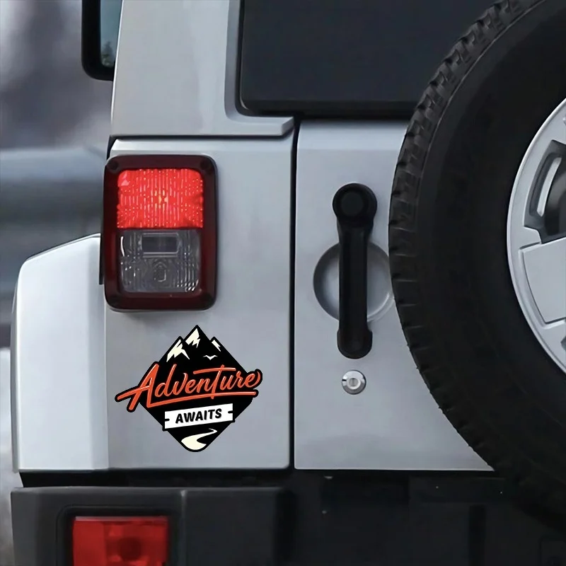 Adventure Awaits Mountain Waterproof Vinyl Stickers Car Motorcycle Helmet SUV Truck Van Auto Exterior Styling Decal