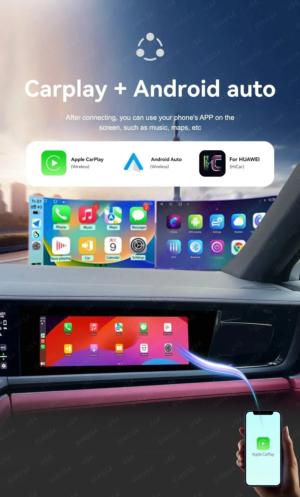 

Upgrade New 11" Co-pilot Display For Porsche Panamera 2024 Car Wireless Carplay Multimedia Player Screen Android 13 Head Unit