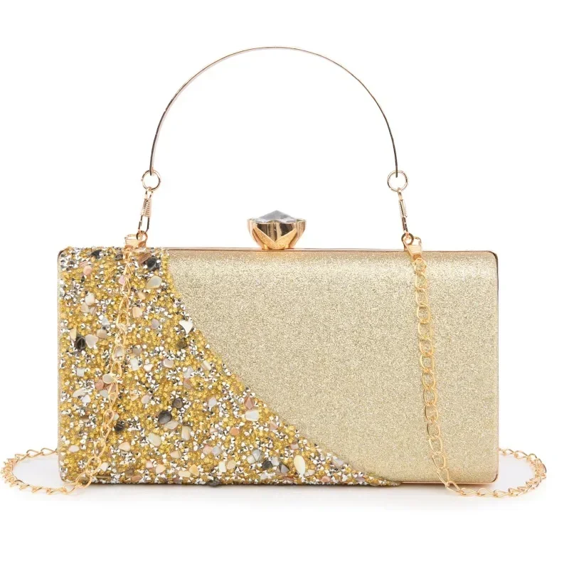 

2025 Spring Summer Women's Diamond Chain Evening Clutch - European/American Fashion Handheld/Shoulder/Crossbody Bag
