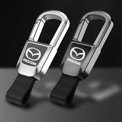 1Pcs Car Metal Leather Keychain Car KeyRing Gifts Pendant Key Holder For Mazda 2 3 5 6 M5 Ms CX-4 CX-5 CX6 M3 M6 MX3 MX5