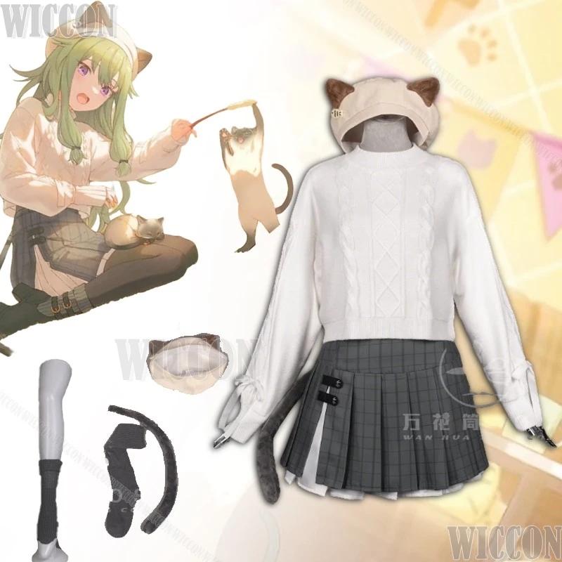 

Kusanagi Nene Project Sekai Cosplay Clothes Sweater Skirt Cat Hat Wonderlands × Showtime Uniform Nene Women Halloween Carnival