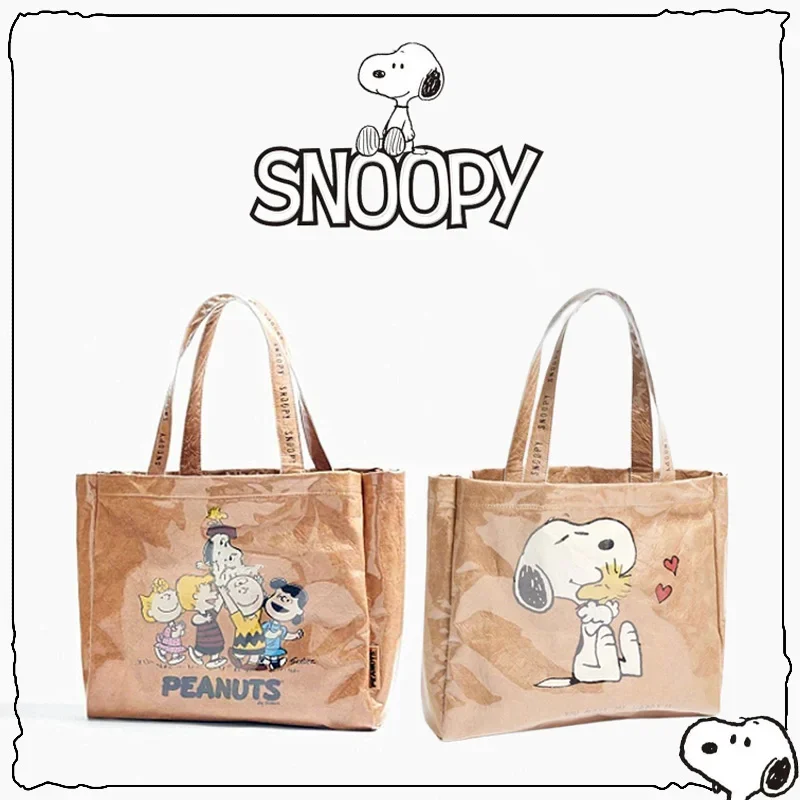 Snoopy Cartoon Bag Handbags for Women Shoulder Bags Female Soft Environmental Storage Reusable Girls Large Shopping Totes Bag