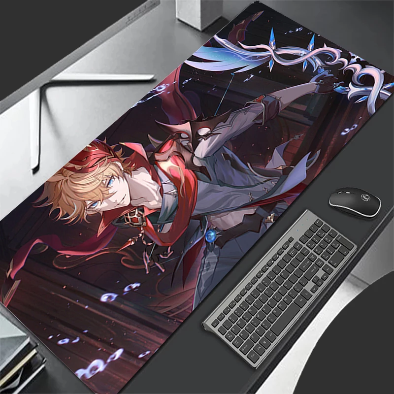 Genshin Impact Tartaglia Large Mouse Pad Gamer Keyboard Pad Mousepad Pc Computer Desk Mat Gaming Pad Mouse Mats For CS GO LOL