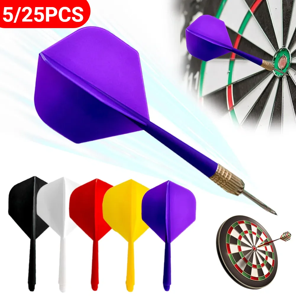 5/25pcs Integrated Dart Shaft and Flights Standard Shape Integrated Dart Flights and Shafts Durable Plastic Dart Accessories Kit