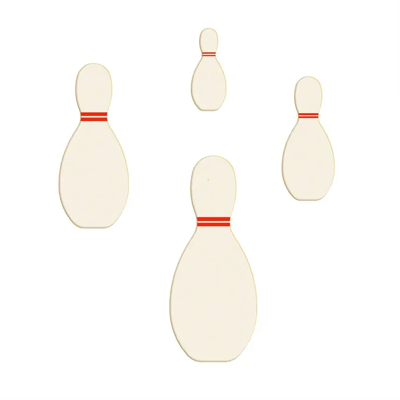 Four Specifications Cartoon Leisure Sports Graphics Bowling Pins,Plastic Mold,Cake Fondant Tools,Cookie Sushi and Fruits Cutters