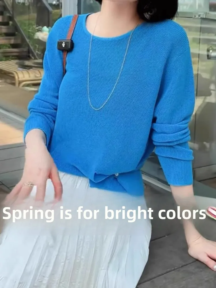 

Женский осенний длинный вязаный свитер с круглым вырезом, простой, облегающий, повседневный, удобный, однотонный, с капюшоном, в корейском стиле