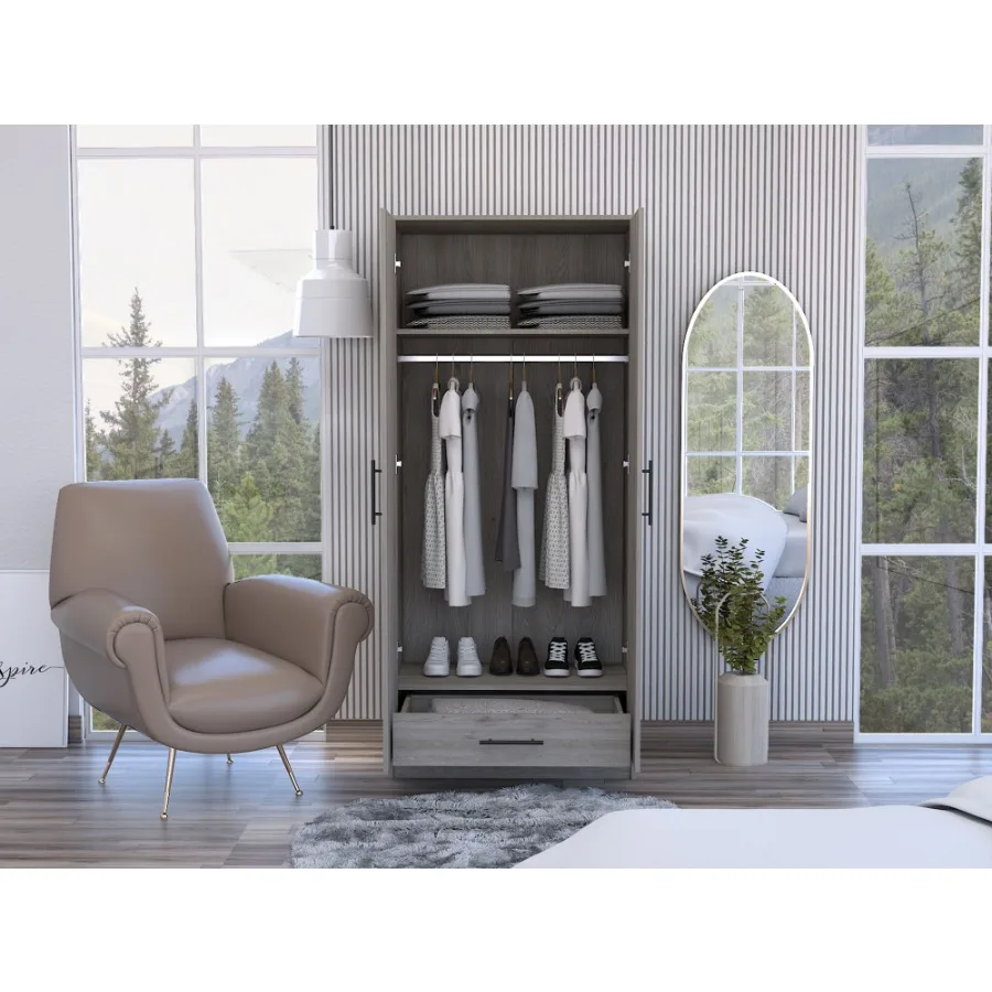 Conway Rectangle Armoire Light Gray