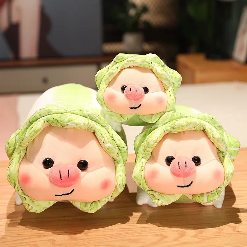 25/42cm Cute Kawaii Cabbage Pig Doll Funny Decompression Stuffed Plush Toy Doll Pillow Birthday Christmas Gift