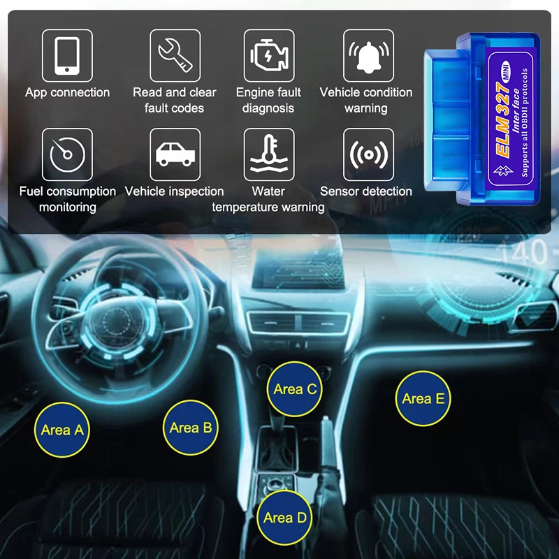 Picture 7: Car Diagnostic Tool ELM327 Mini V2.1 Bluetooth OBD2 Scanner Code Reader Fault Tester Display Current Sensor Data For Android/IOS