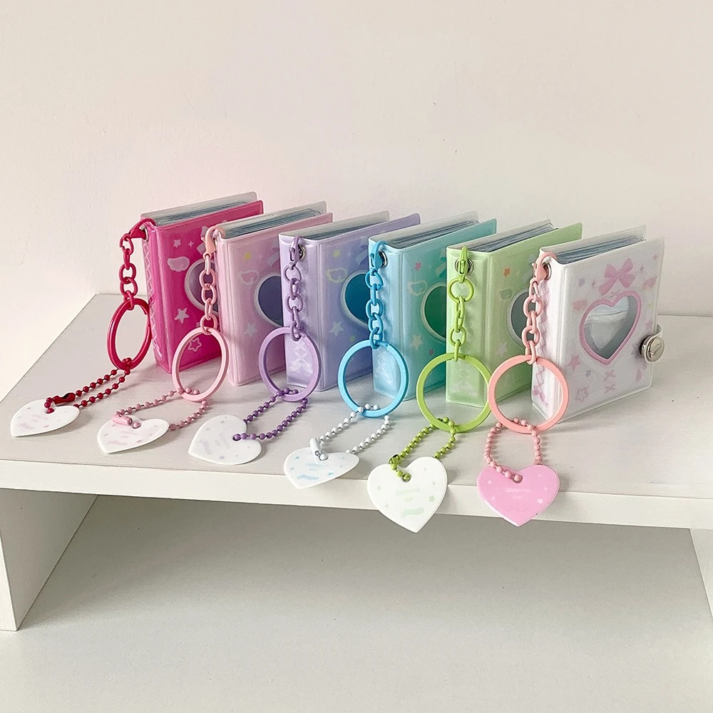 

Vintage Mini 2-inch 16 Page Keychain Pendant Album Girl's Love Head Poster Storage Album ID Idol Photo Deck Storage Fan Gifts