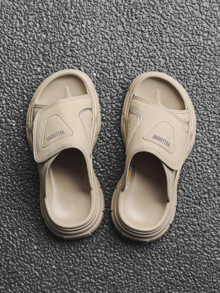 

Парижские элитные мужские шлепанцы-слайды для лета 2026 года, новинка, с увеличенной подошвой 5 см, спортивные пляжные тапочки для улицы