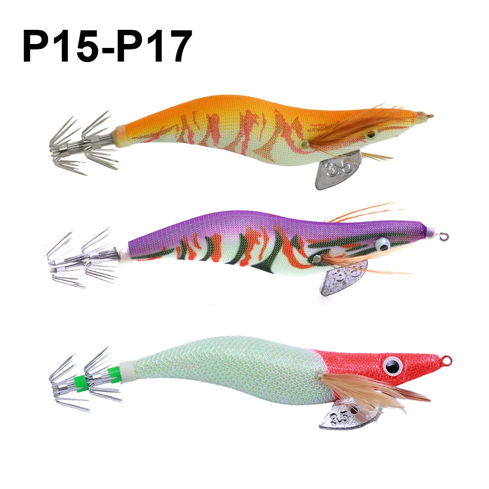 Kit de señuelos de pesca de madera – Camarón, calamar y pez - imagen 4