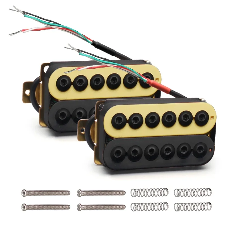 

Adjustable Metal Double Coil Electric Guitar Pickups Humbucker Punk Ivory/Black