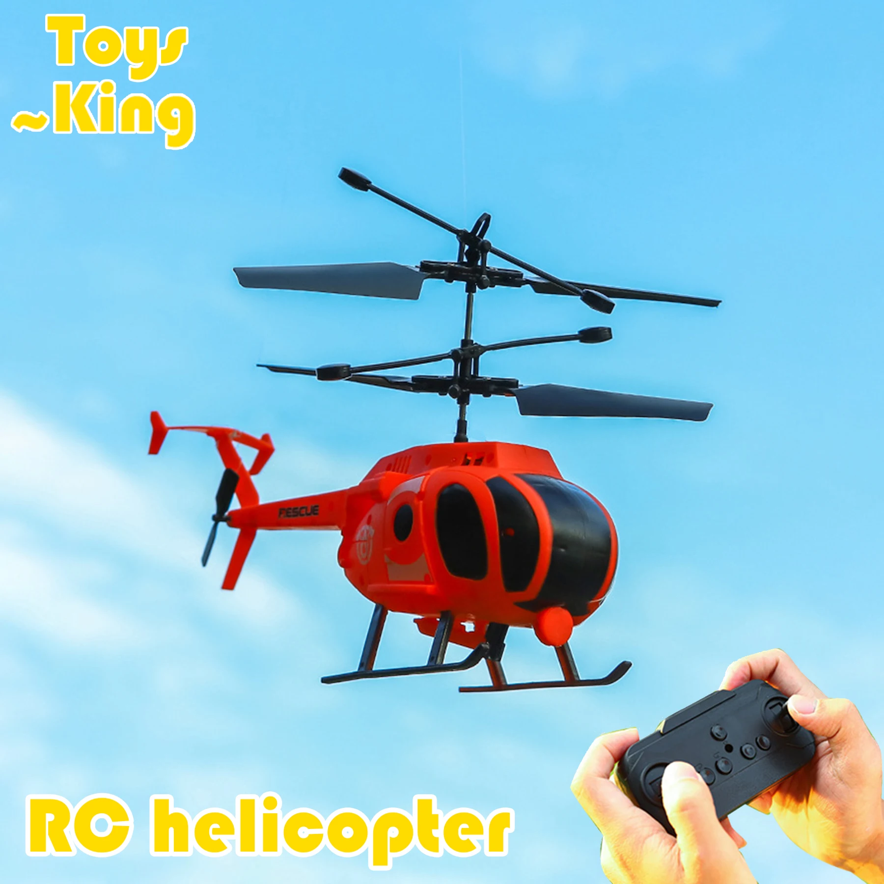 

RC Helicopter 2Ch Remote Control Aircraft Simple Airplane Rescue Mini Plane Children's Toys for Boys Kids Gift