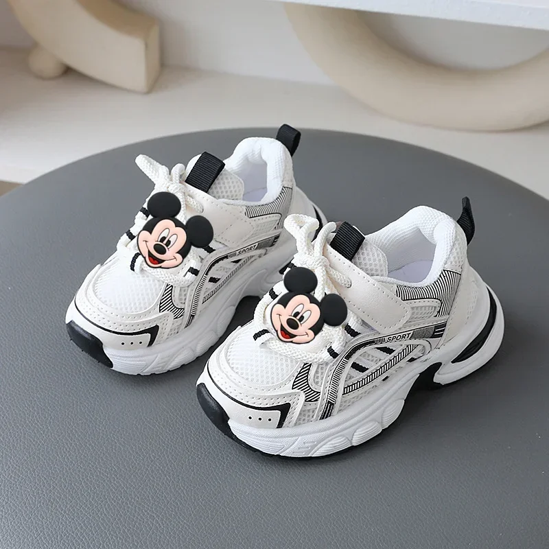 

Disney Mickey Mouse New Boys Breathable Casual Shoes Mesh Children's Sports Shoes Spring and Autumn Girls Running Shoes Sneakers