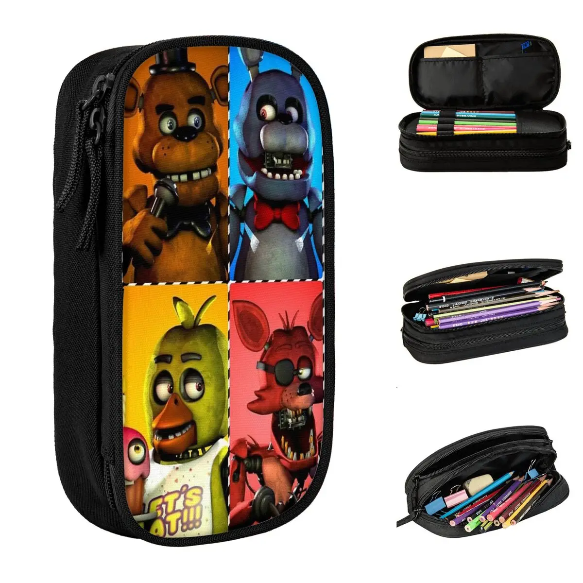 Fnaf Bear Astuccio portapenne Borsa per bambini Materiale scolastico di grande capacità Regali Astucci