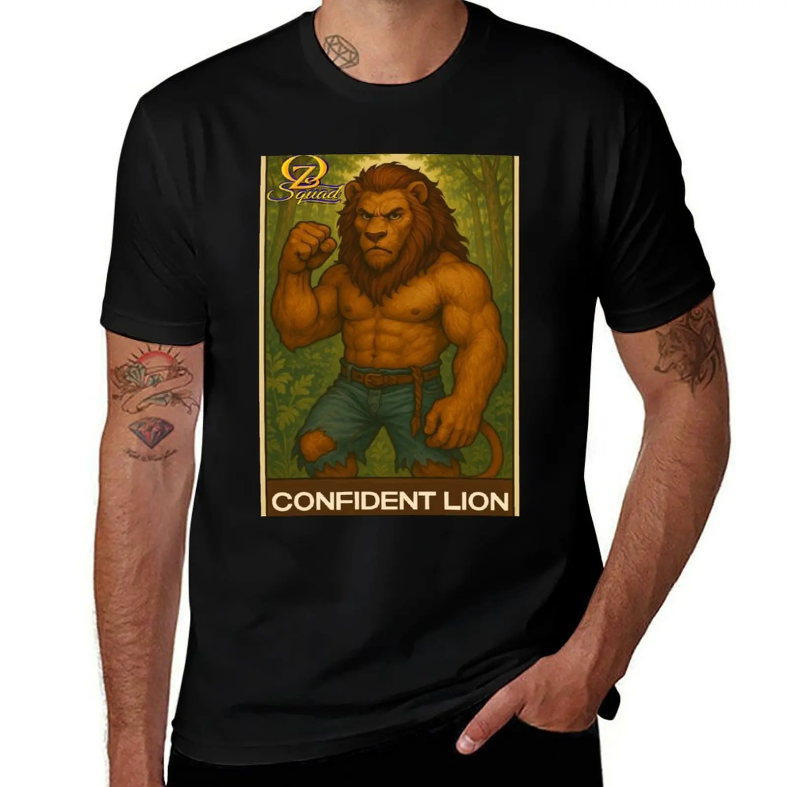 

Футболка Confident Lion – Oz Squad, роскошная футболка, мешковатые рубашки, одежда на день Святого Валентина, простые белые футболки для мужчин