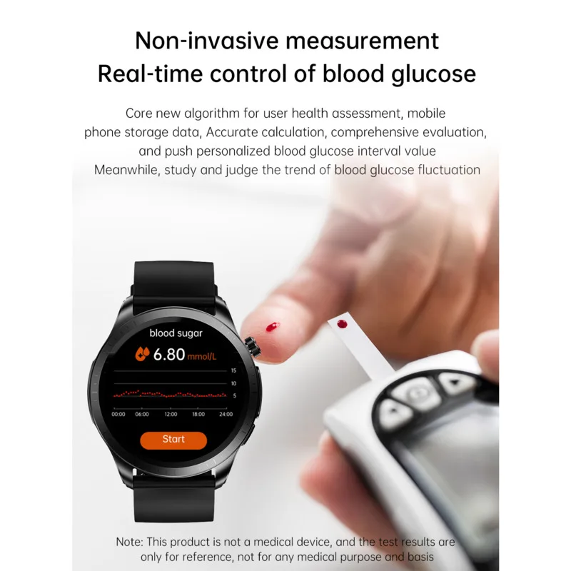 Xiaomi 2024 Blood Glucose Monitor Smart Watch Men Women ECG+PPG Body Temperature Blood Oxygen Heart Rate Health Sport Smartwatch