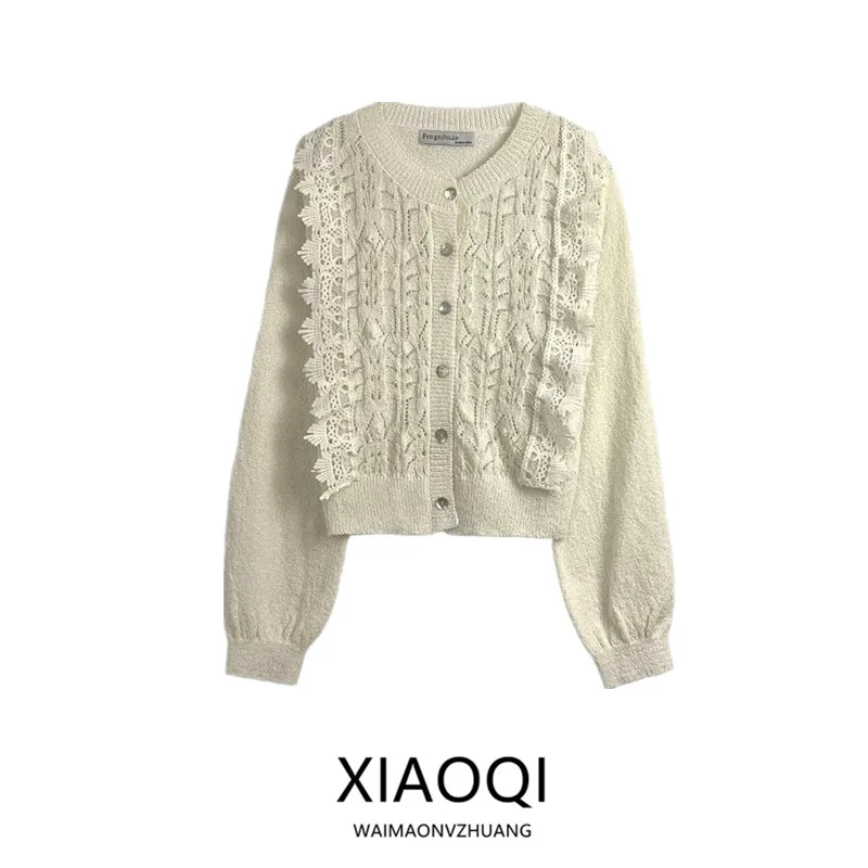 

Casual Lace Knitted Open Cardigan Women's Design Sensation Autumn New Sle UYL95045 Spring Summer Faion Ladies Sweater