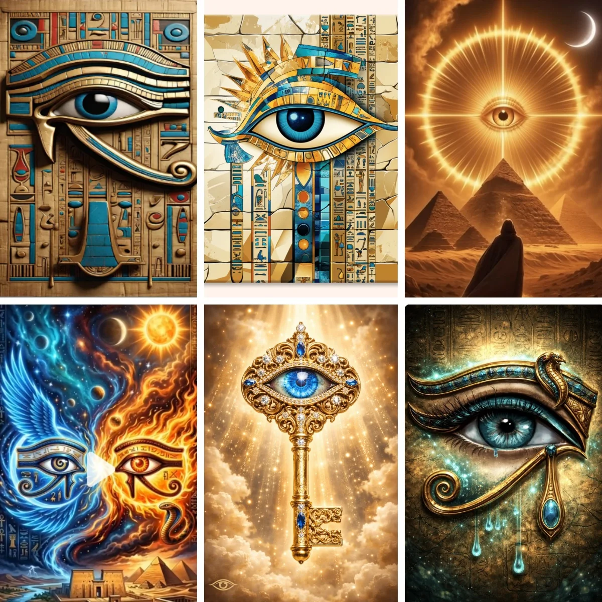 5d DIY Diamond Painting Full Drills Mystical Eye of Horus Ancient Egyptian Mosaic Cross Stitch Spiritual Home Decoration