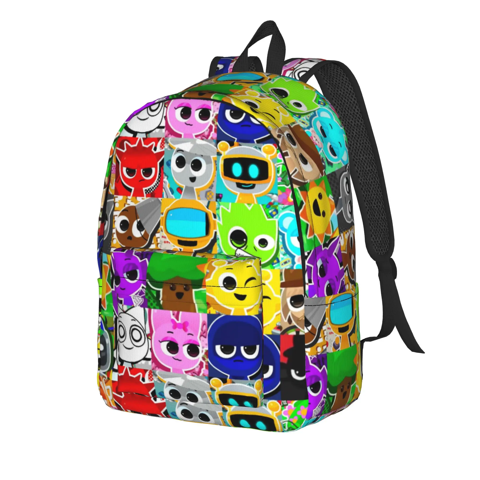 Cartoon S-Sprunkis Backpack Student  Print Backpacks Polyester Fashion High School Bags Hiking Colorful Rucksack