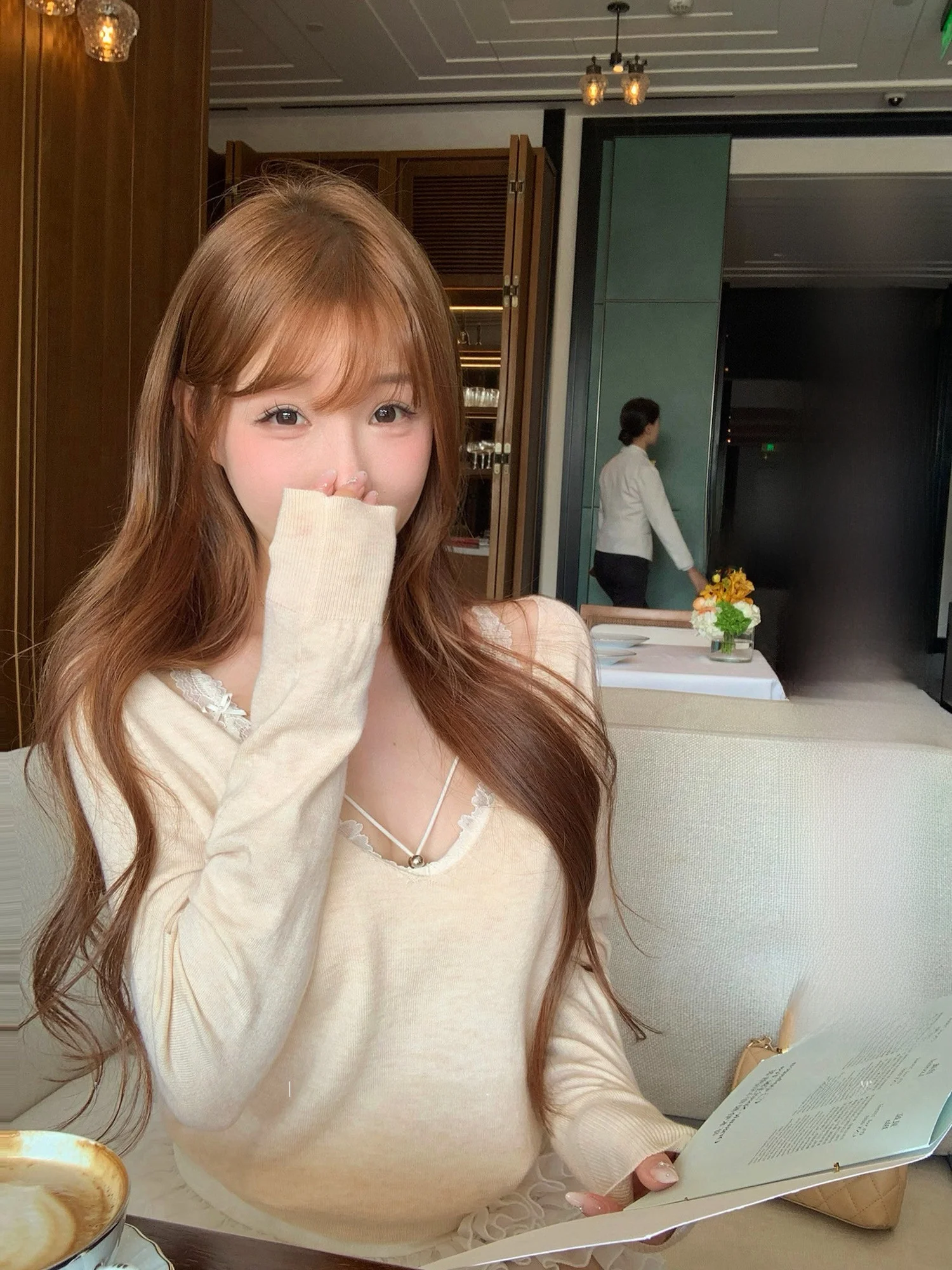 

Lukira Pure Color V-ne Long Sve Knitted Sweater Women's Spring Wool Top Soft Comfortable Casual Faion Girl's Sle