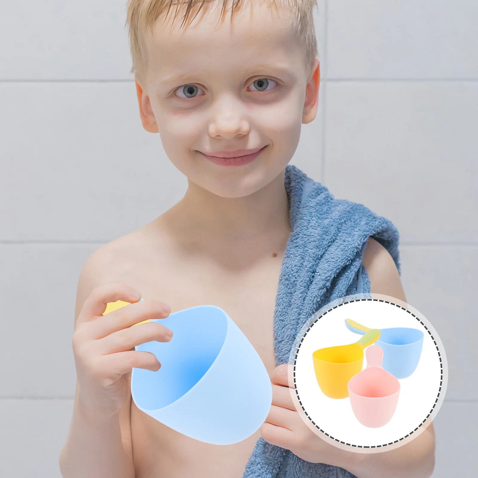 3 Pcs Baby Water Scoop Bucket Shower Ladle Take Bath Cups Multipurpose Plastic Kitchen Watering Child