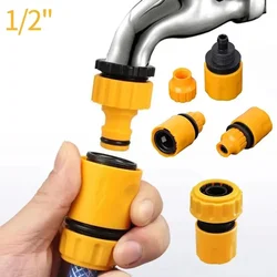 6 Pcs ABS Garden Quick Hose Connector 1/2” End Double Male Hose Coupling Joint Adapter Extender Set For Hose Pipe Tube