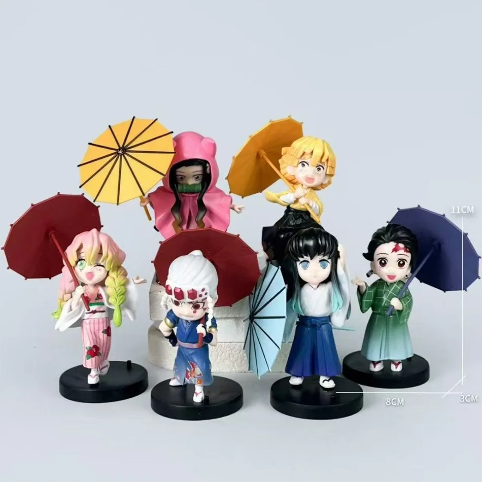 New Style Demon Slayer Figure Plum Rain Series Kochou Shinobu Tomioka Giyuu Kanroji Mitsuri Toy Gift view 5