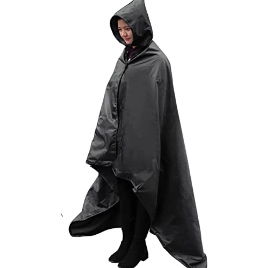 

Hooded Stadium Blanket, Waterproof Windproof Outdoor Fleece Blanket - Large 79x56,Portable, Wearable, Warm for Outdoor Camping,