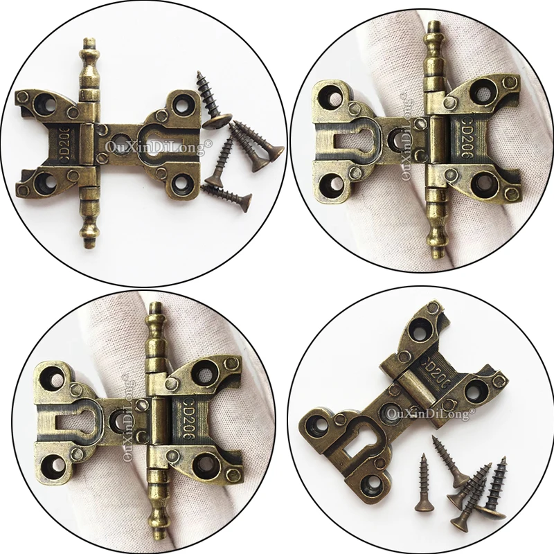 

European Antique 8PCS Zinc Alloy Crown Head Furniture Hinges Cupboard Wardrobe Jewelry Gift Boxes Wood Cases Cabinet Hinges