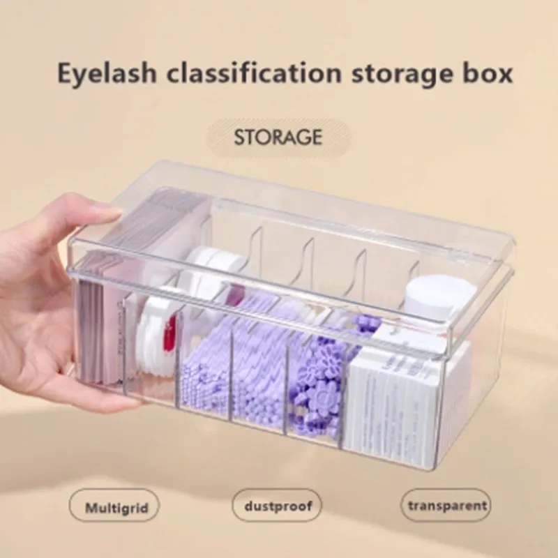 Transparent Eyelashes Extension Tools Storage Box Lashes Accessories Acrylic Desktop Makeup Tool Container Cosmetic Organizer