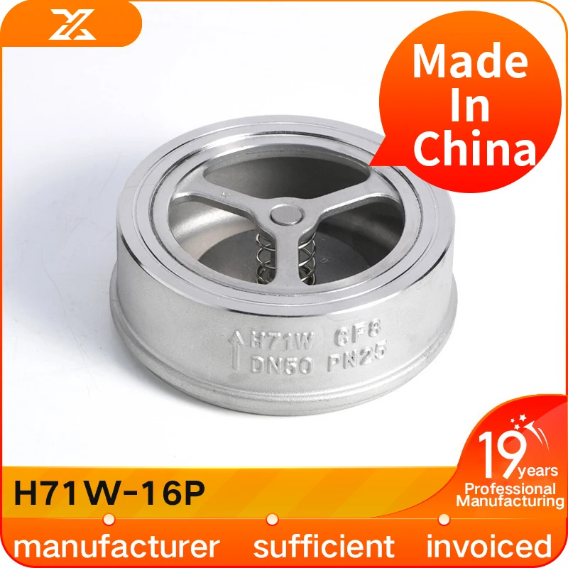 304 stainless steel H71W-16P Clamp-on check valve Check valve for water pipe pump Check valve 4 minutes,  DN20 25 50 65 80 100