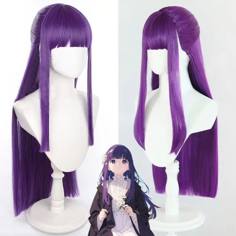 Purple Long Hair High-temperature Silk Anime Firen Daily Wear Cosplay Wig Stage Performance Festival Party Simulated Hair