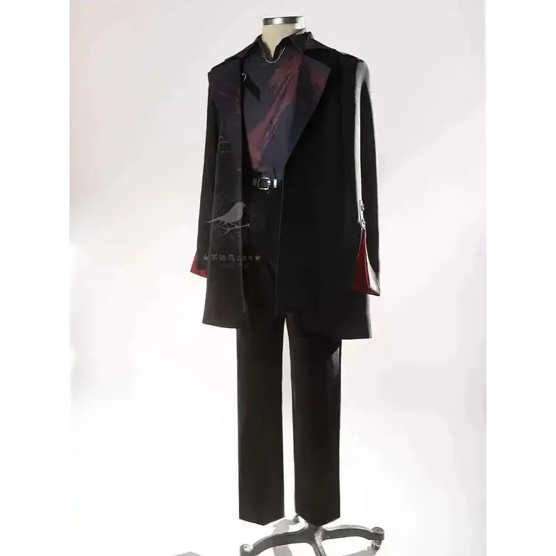 لعبة الحب والمساحة العميقة سيلوس لا هوادة له الفاتح تأثيري حلي الرجال شعر مستعار قرمزي الحجاب موحدة البدلة Onychinus حفلة الهالوين