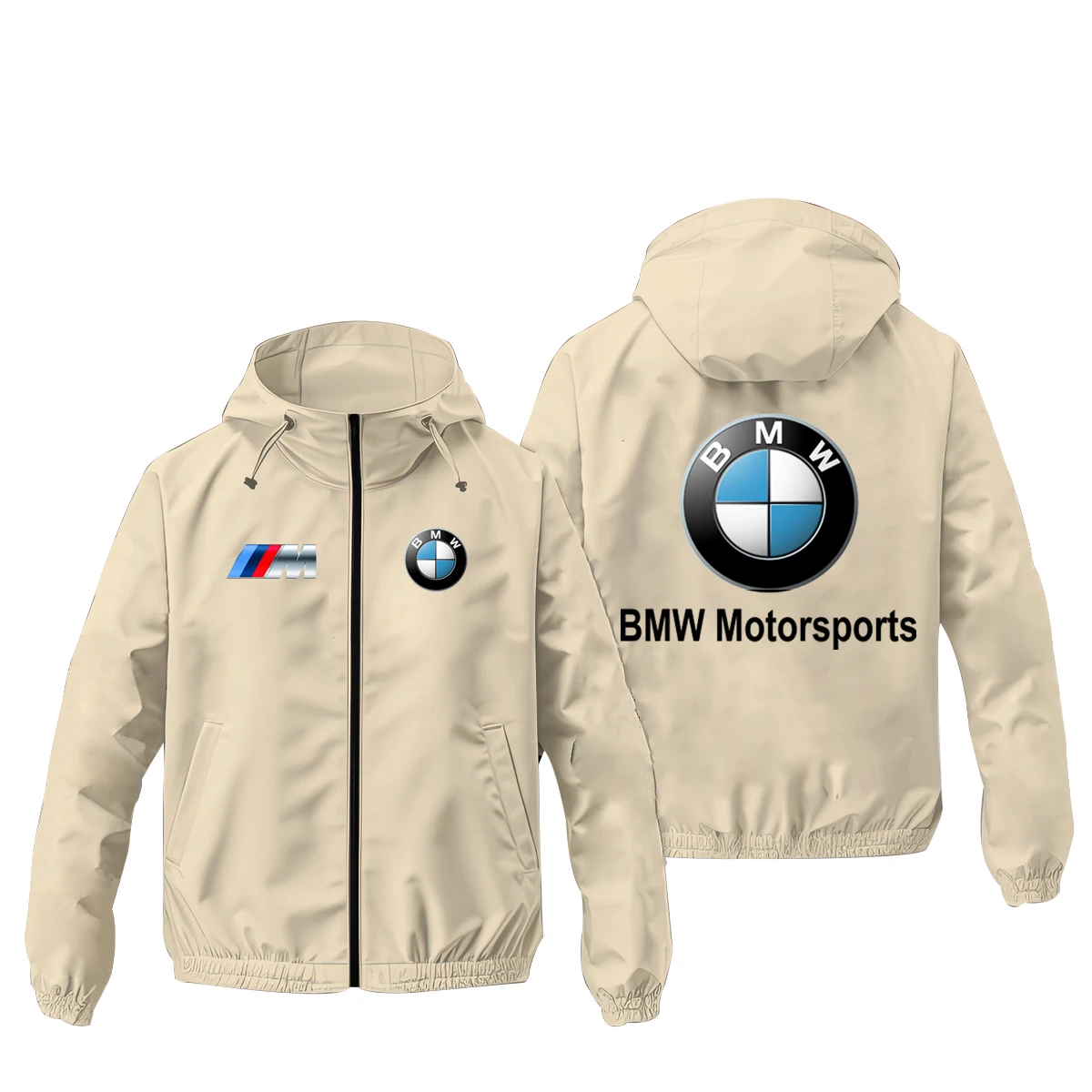 BMW Logo Sportswear Men's Full Zipper Men's Windproof Jacket 2025 BMW Printed Sportswear Casual Harajuku Hooded Sweatshirt