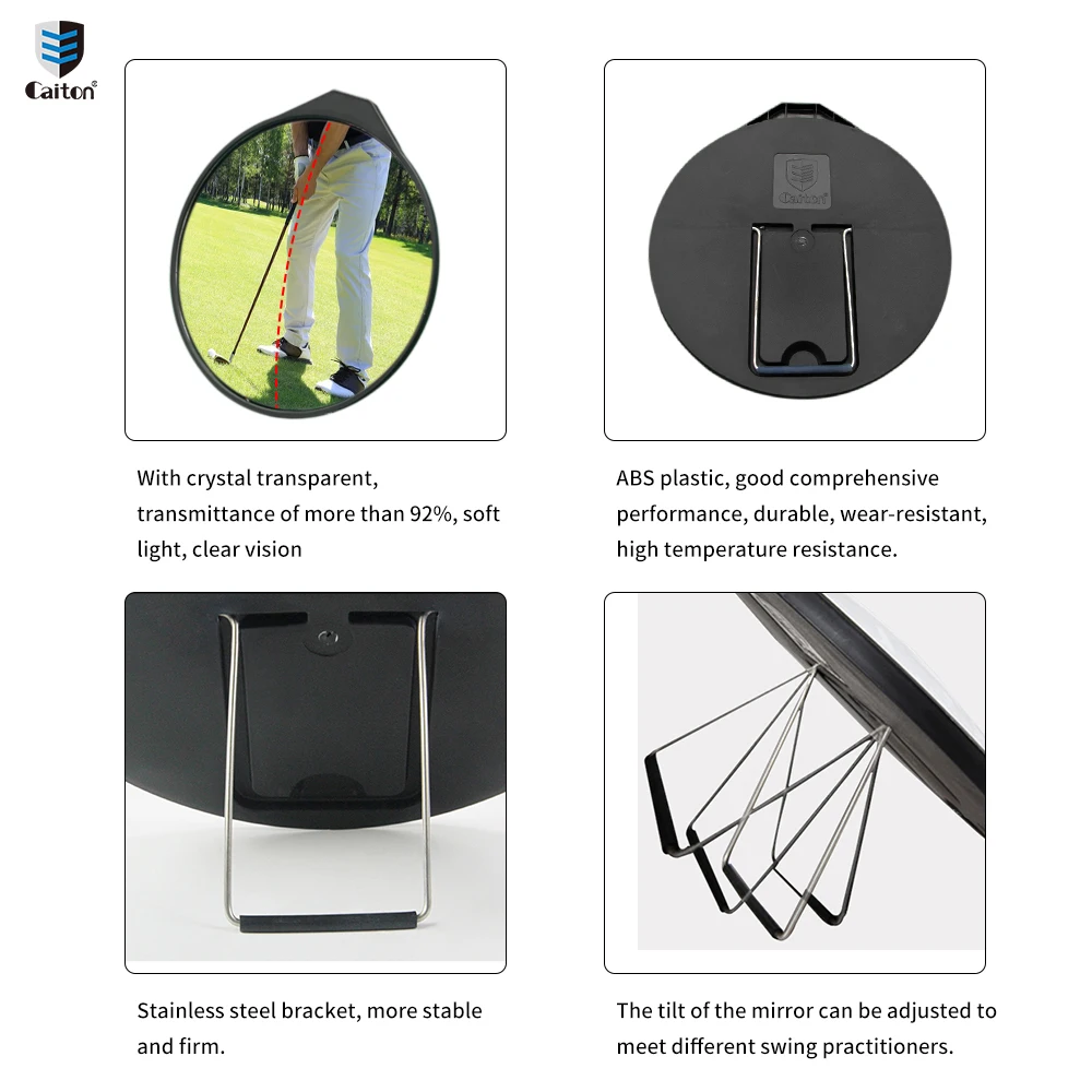 Caiton Golf Swing Mirror - Designed for Beginners, Adjustable Convex Mirror, Improve Swing - The Ideal Gift for Golf Fans