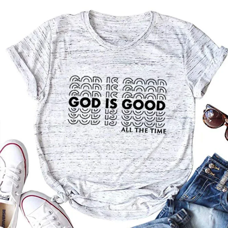 

Christian Shirt God Is Good Tee Religious Shirt Hymn T-Shirt Jesus Christ Tshirt God Love Gift Spiritual T Shirt Women M