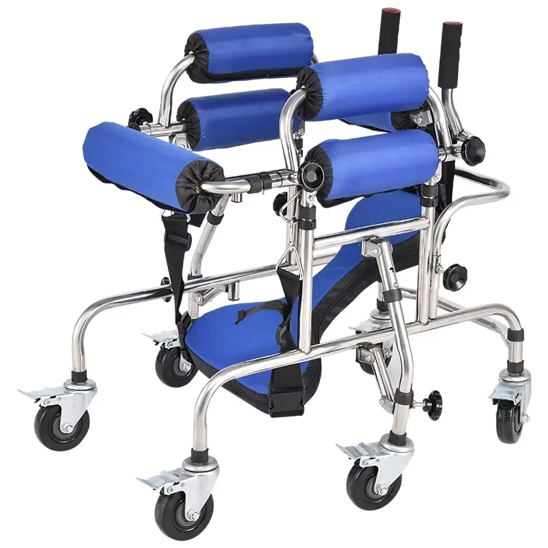 Child Rehabilitation Standing Frame Stainless Steel Baby Walker for Physical Therapy Support and Mobility Assistance