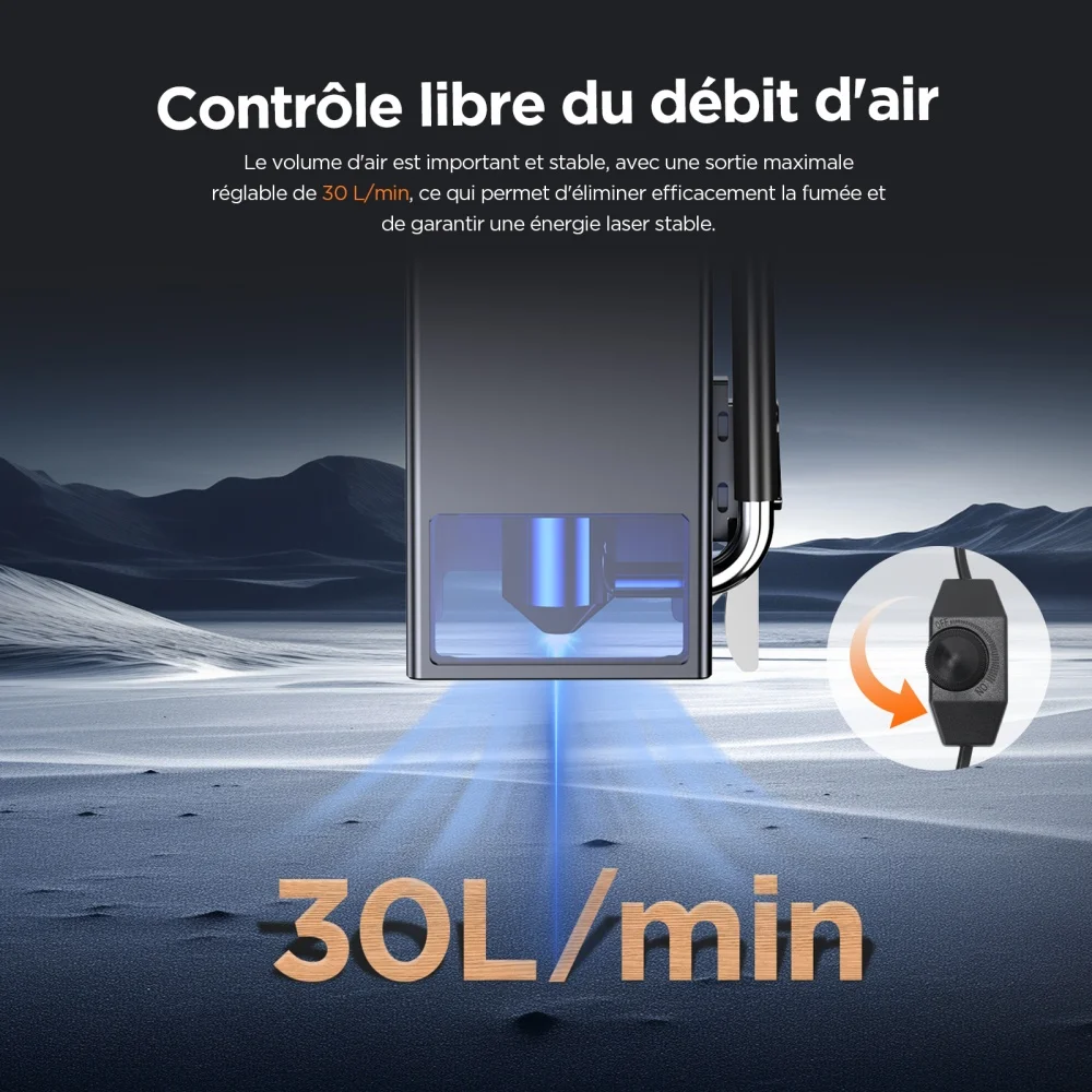 ACMER C4 เลเซอร์แอร์แอสซิทปั๊มเสียงรบกวนต่ำ 30 ลิตร/นาทีระบบช่วยอากาศชุดกำจัดควันฝุ่นสำหรับเลเซอร์แกะสลักเครื่องตัด