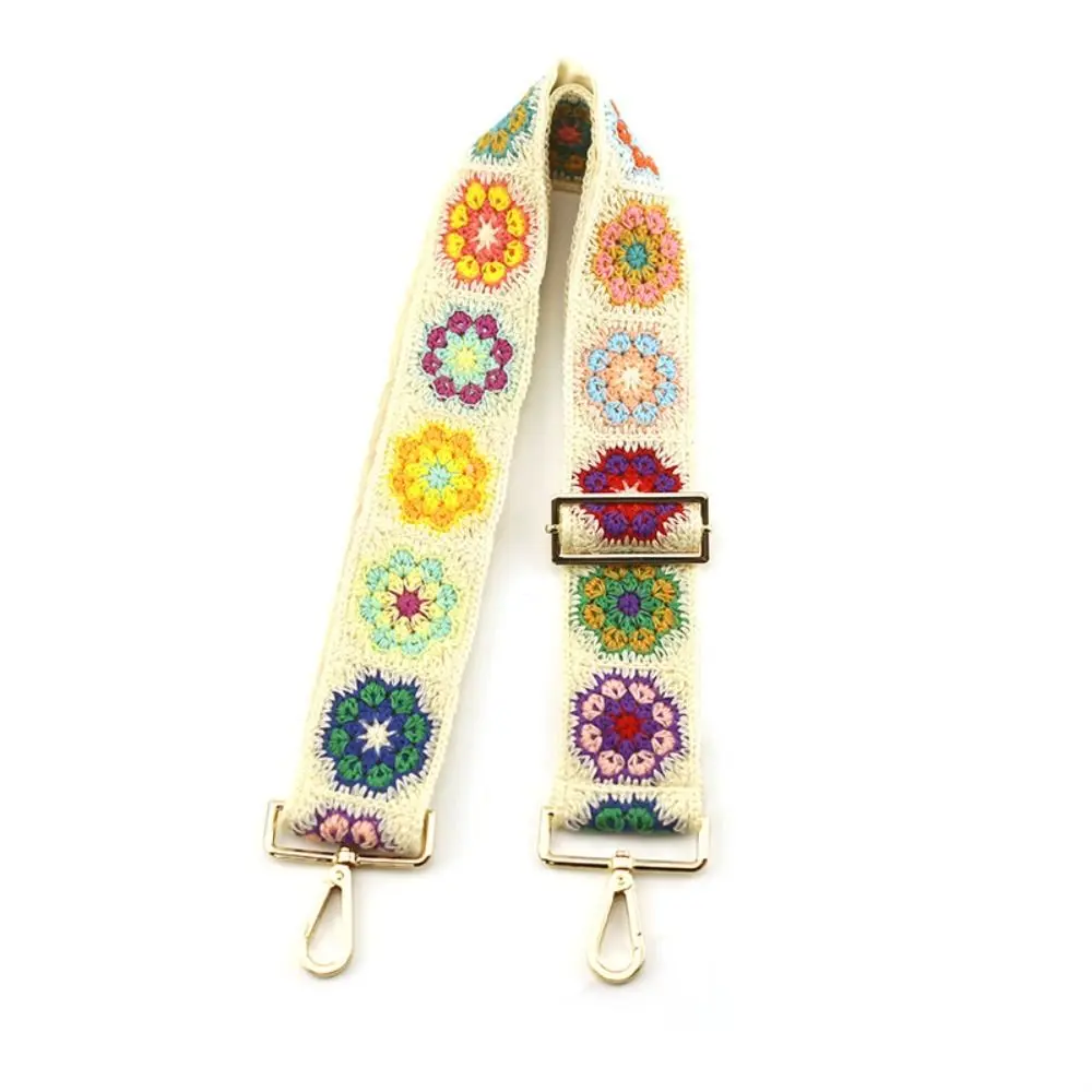 Crochet Flower Bag Strap Durable Colorful Women Bag Band Comfortable Lightweight Cross Body Bag Handle Women