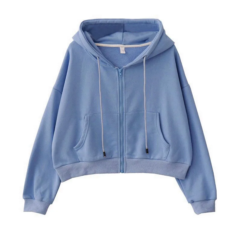 

Women Vintage Harajuku Zip Up Hoodie Cropped Hooded Sweatshirt Autumn Kawaii Aesthetic Casual Y2k Streetwear Korean Clothes