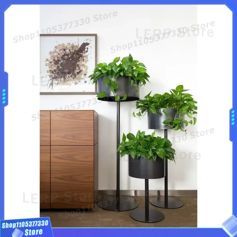 Modern Tall Metal Plant Stand Iron Flower Bracket for Indoor Outdoor Display Decorative Floor Pot Holder Rack Home Garden