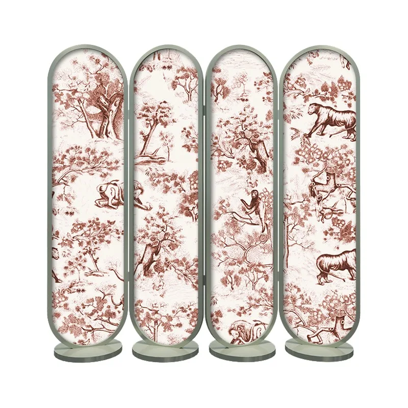 

French screen, partition living room, mobile folding, solid wood office, facing the entrance door, folding screen retro blocking