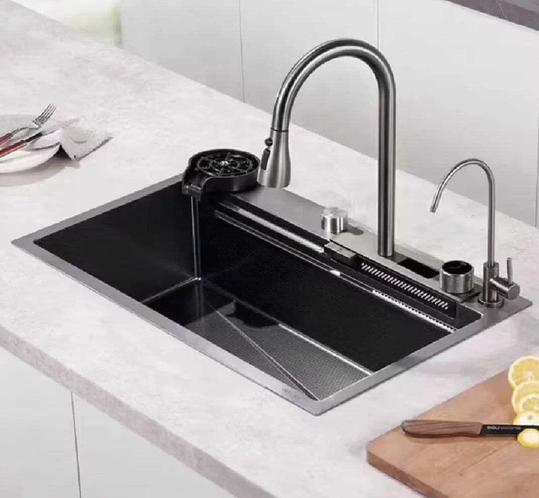 Custom Fregadero Deep Basin Nano For Kitchen Sink With Cup Washer Under Mount Embedded Kitchen Sink