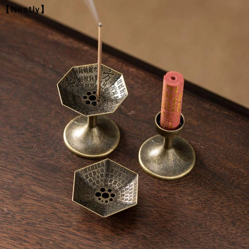 Split-type Alloy Incense Holder High-footed 9-Holes Sandalwood Incense Burner Stable Aromatherapy Stove Home Decoration〔Nest〕